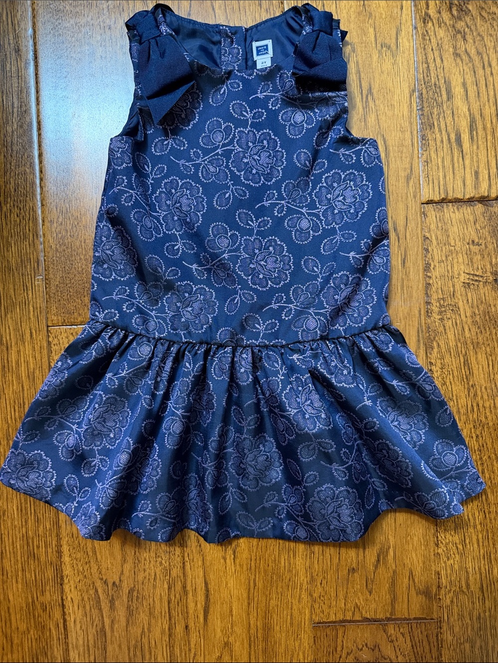 Janie and Jack Floral Bow-Shoulder Dress with Jacquard Detail